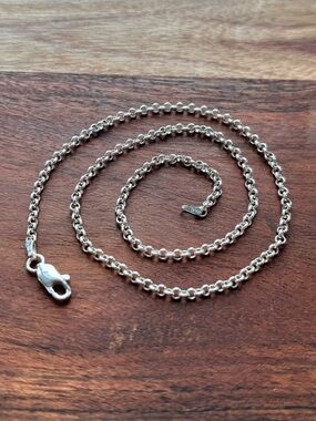 Sterling Silver 2mm Rolo Chain Necklace - Silver 16”